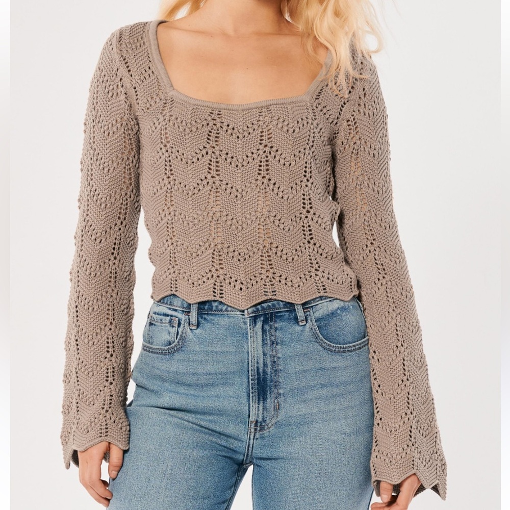 Hollister Crocheted Sweater Top